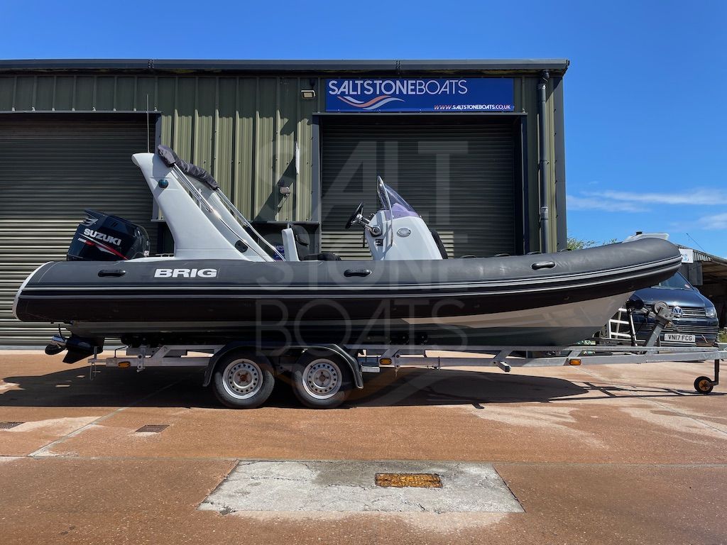BRIG Eagle 650 Rib Boat Suzuki 150 hp 4 stroke Outboard SBS Twin Axle Trailer
