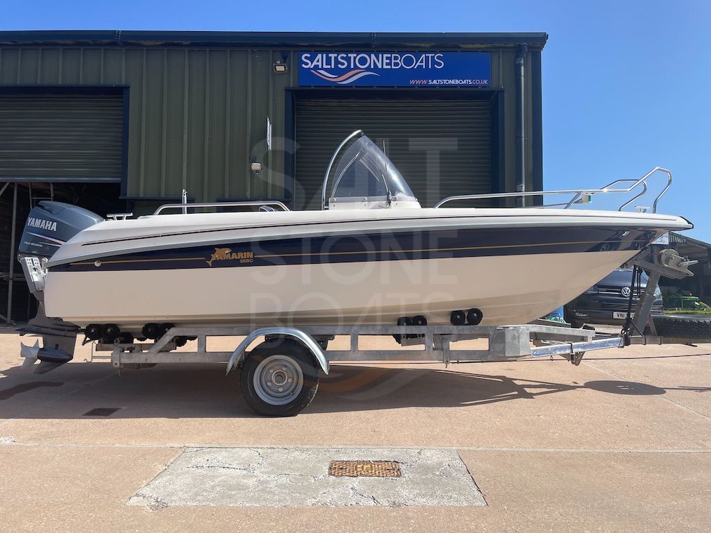 Yamarin 56 SC Sports Boat Yamaha 100 hp 4 Stroke Outboard Indespension Roller Glide Trailer