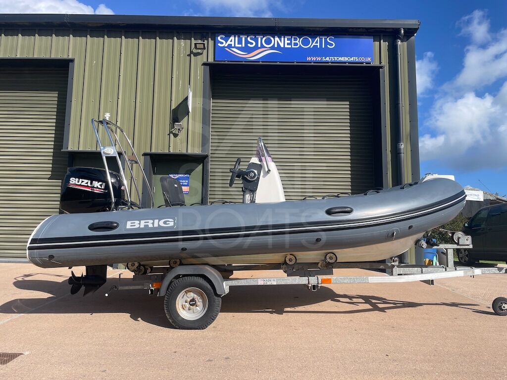 BRIG Falcon 420 HL Rib Boat Suzuki 40 hp Outboard SBS Roller Trailer